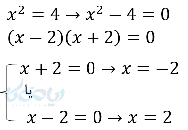 حل معادله درجه دو به روش تجزیه.